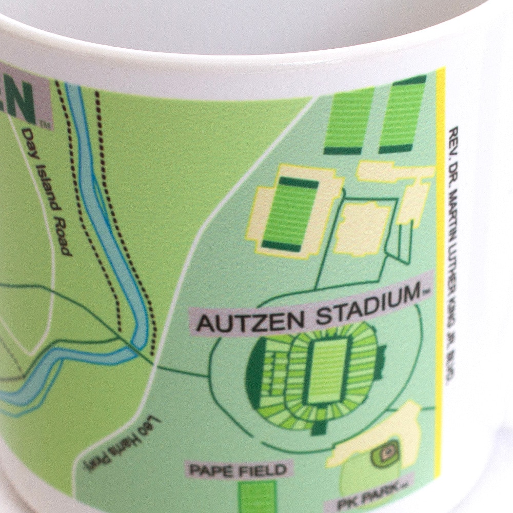 Autzen Stadium, RFSJ, Inc., White, Traditional Mugs, Ceramic, Home & Auto, Glossy, Map, Pilgrimage to Autzen, 20 ounce, 957295